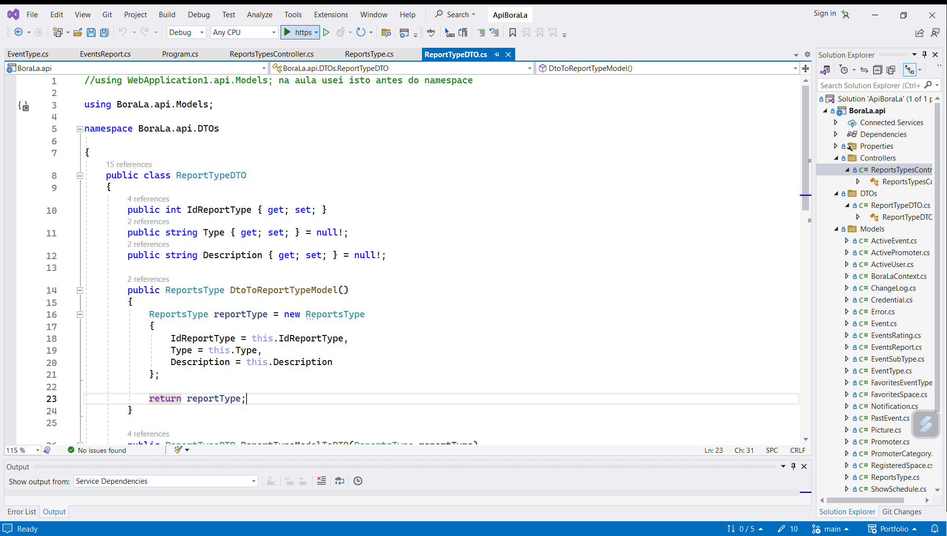 API visual studio